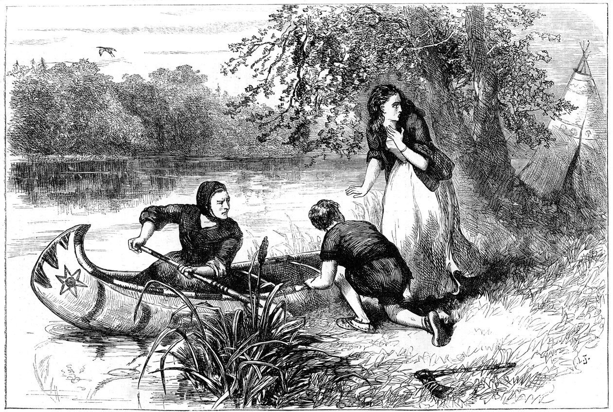 Rouva Dunstan pakenemassa Merrimaciin, 1600-luvun lopulla 1880 tekijältä Unbekannt