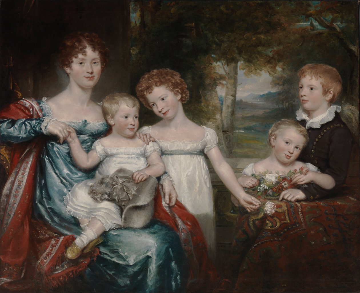 Rouva Hawkins ja perhe, n. 1818-1820. tekijältä Unbekannt