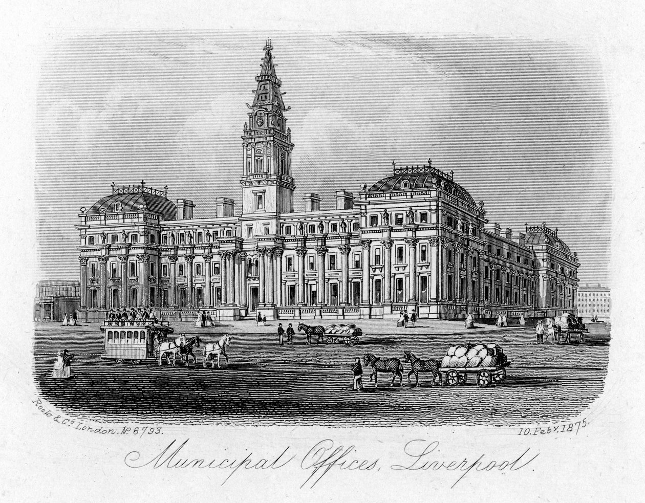 Kunnanvirastot, Liverpool, 10. helmikuuta 1875 tekijältä Unbekannt