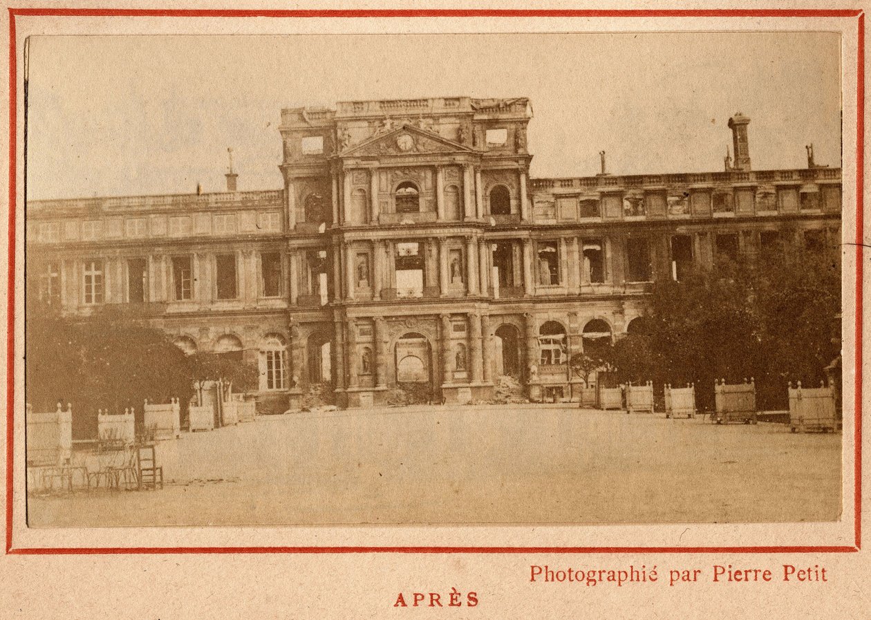 Pariisin kunta (1871): näkymä Palais des Tuileries