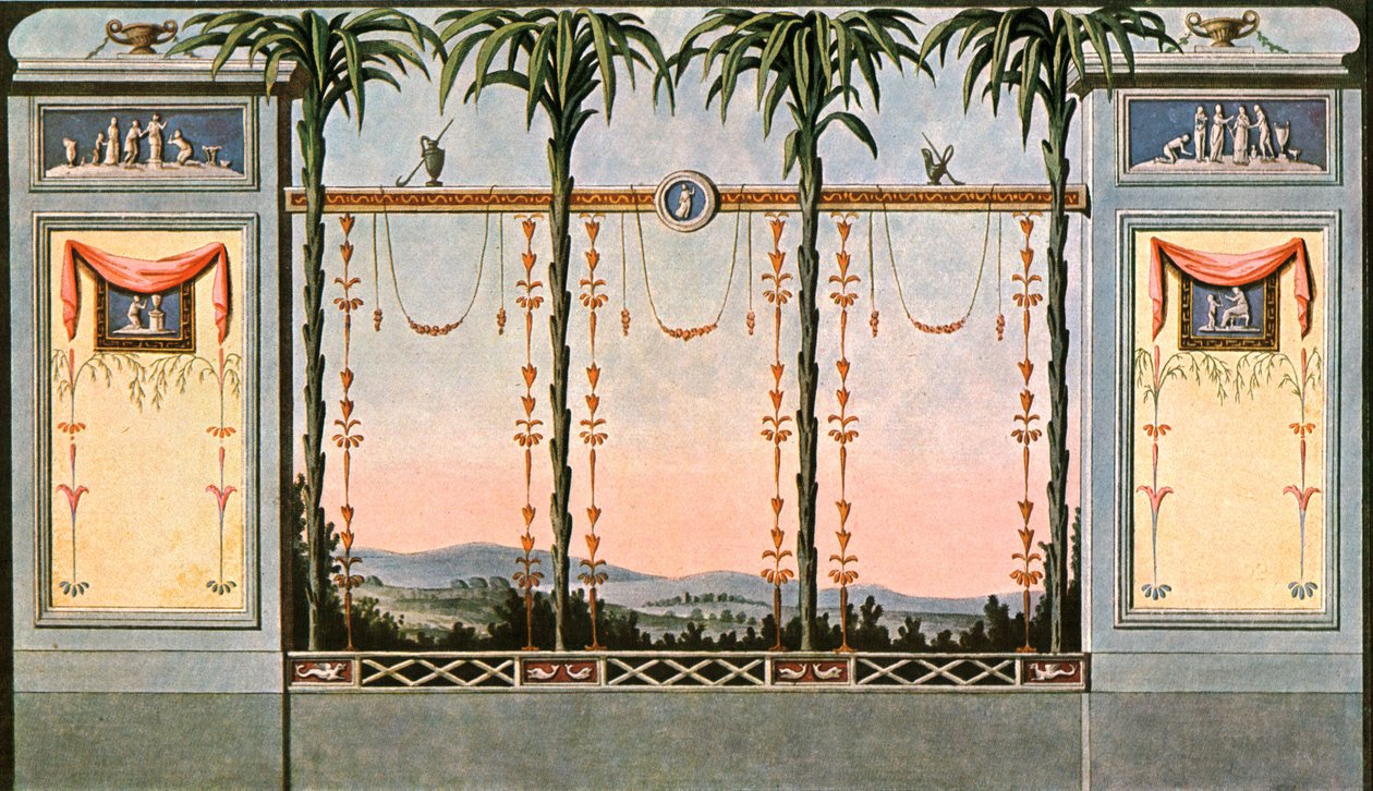 Seinämaalaus puutarhaan rajoittuvasta galleriahallista, Leipzig, Saksa, 1928. tekijältä Unbekannt