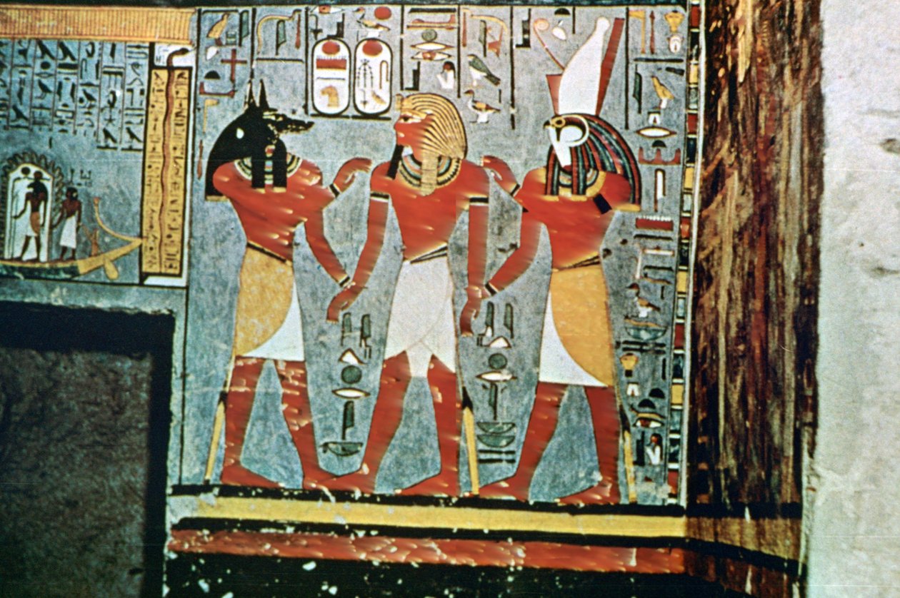Seinämaalaus aatelisten haudoista, Thebasta, Luxorista, Egyptistä tekijältä Unbekannt