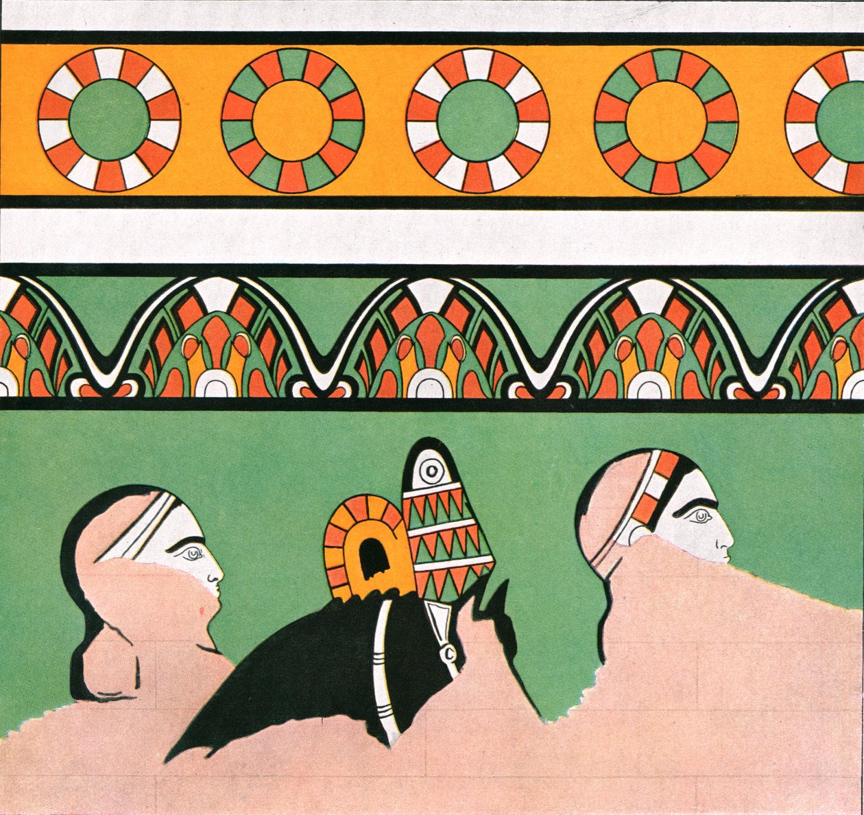 Seinämaalaus Dur-Sharrukinin palatsista Assyriasta, 1928. tekijältä Unbekannt