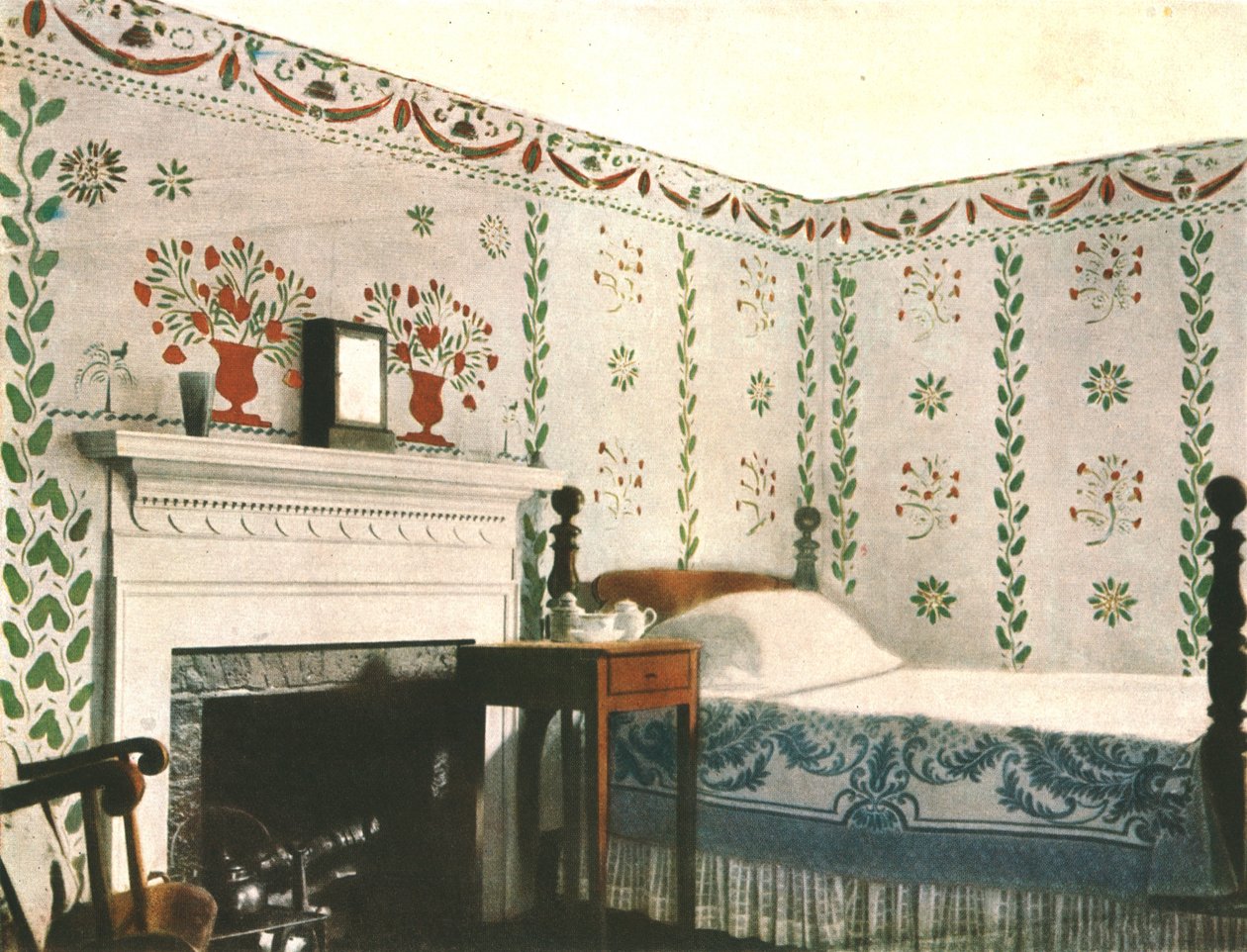 Seinämaalaus huoneessa Bois Housessa, Rivertonissa, Connecticutissa, Yhdysvalloissa, 1928. tekijältä Unbekannt