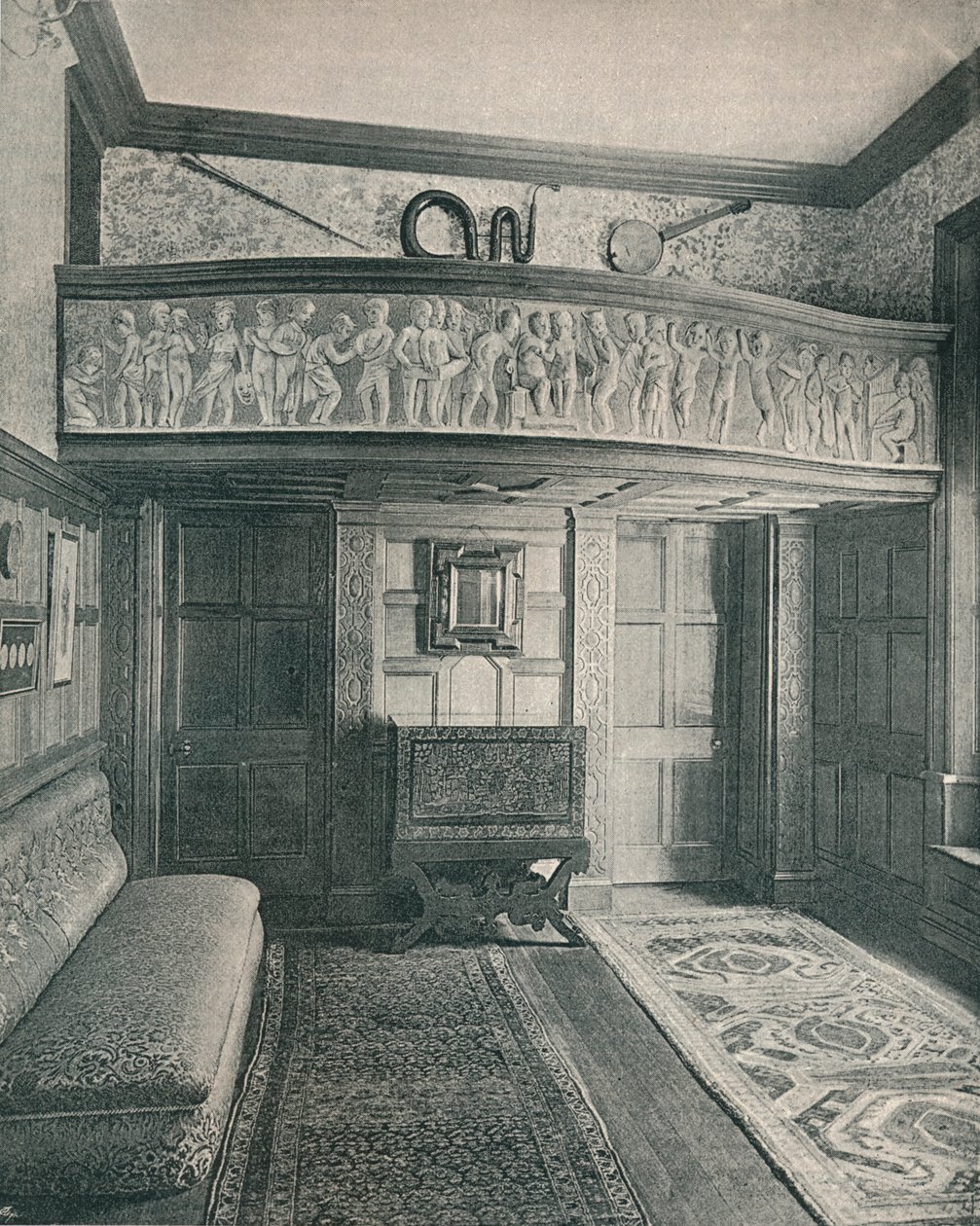 Musiikkigalleria veistoksella, c1893. tekijältä Unbekannt