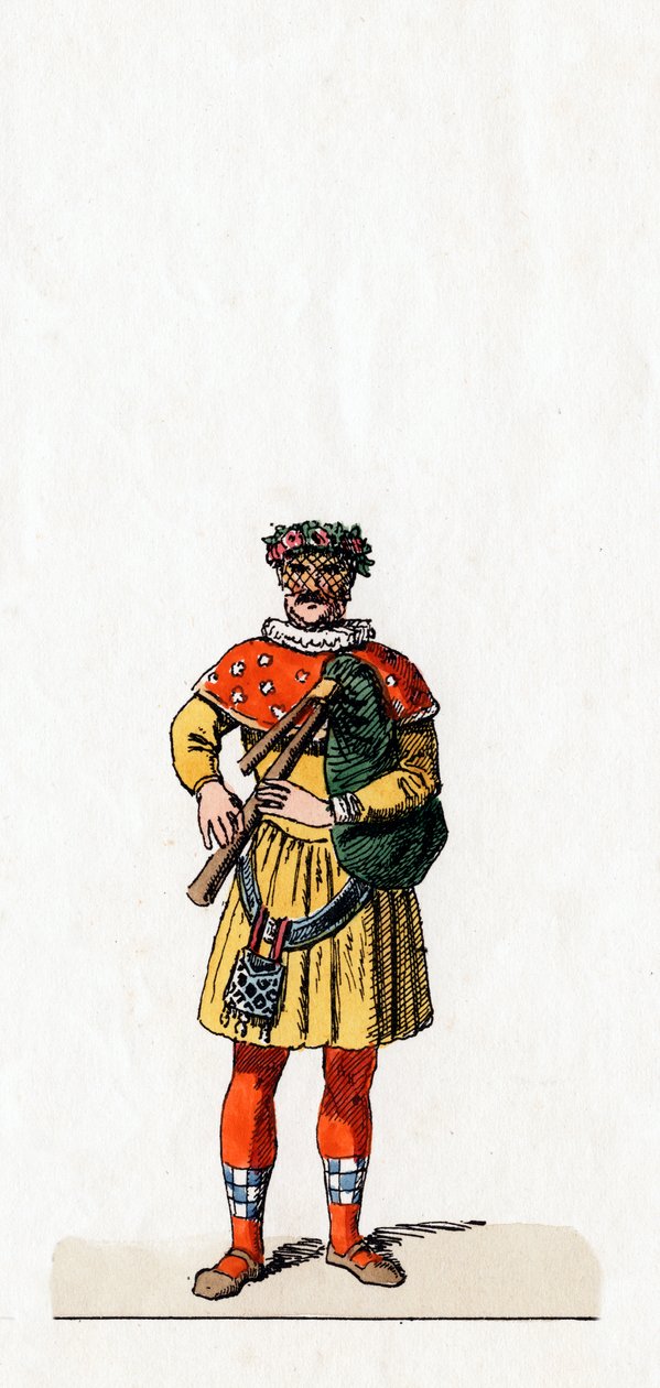 Muusikko, pukusuunnittelu Shakespearen näytelmään, Henry VIII, 1800-luku tekijältä Unbekannt