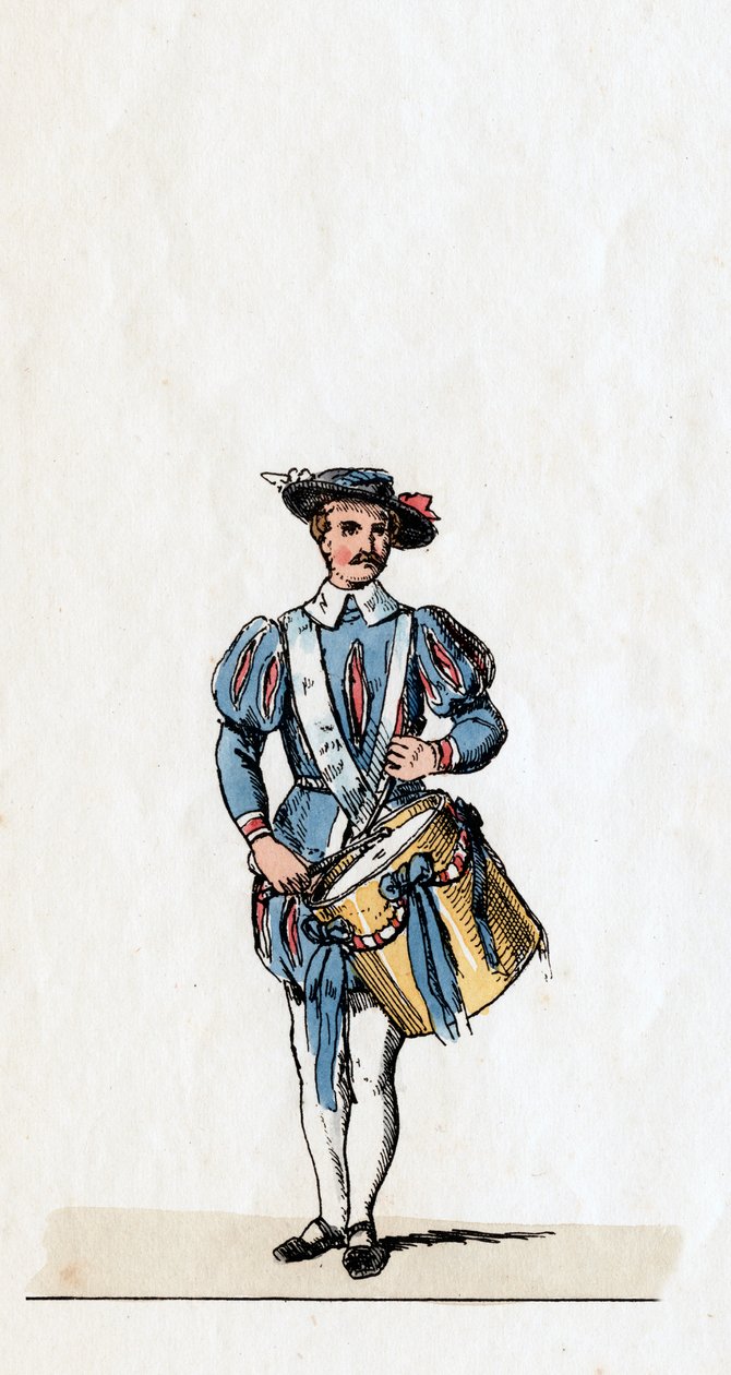 Muusikko, pukusuunnittelu Shakespearen näytelmään, Henry VIII, 1800-luku tekijältä Unbekannt