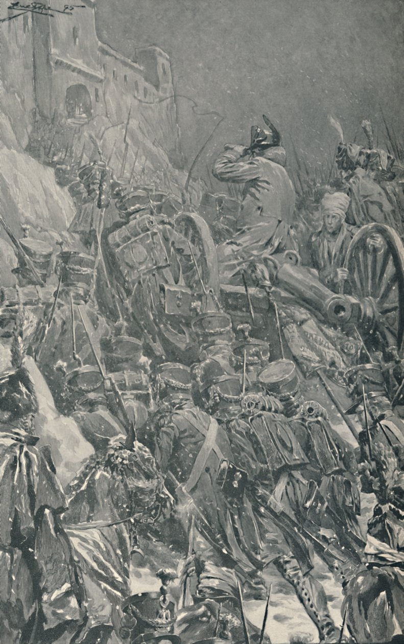 Napoleon... saavuttaa luostari Guadarrama-vuorten huipulla, 1808, 1896. tekijältä Unbekannt