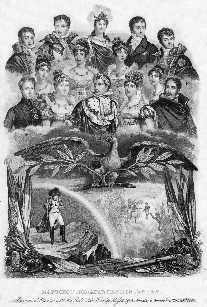 Napoleon Bonaparte perheineen, 1840 tekijältä Unbekannt
