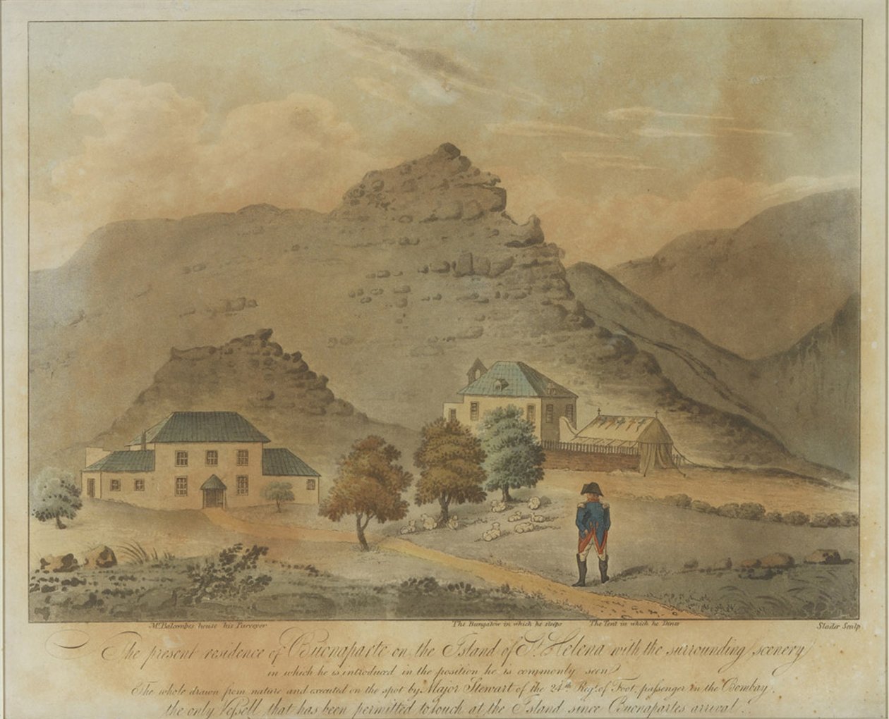 Napoleon Bonaparte Saint Helenan saarella, 1816 tekijältä Unbekannt