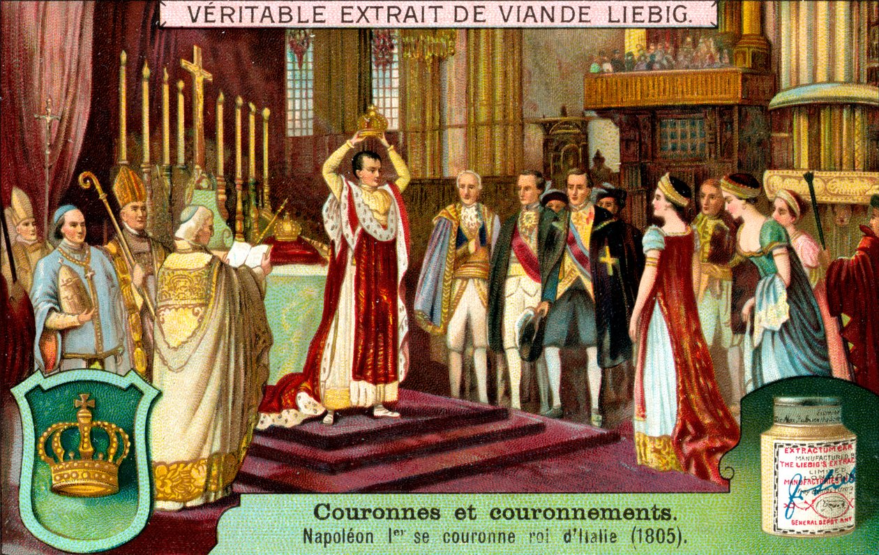 Napoleon I kruunasi itsensä Italian kuninkaaksi vuonna 1805, vuonna 1900 tekijältä Unbekannt