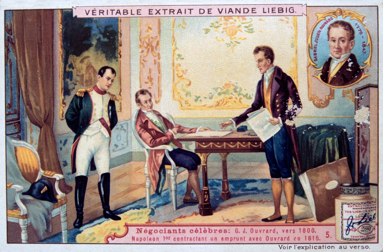 Napoleon neuvottelee lainasta Gabriel Julien Ouvrardin kanssa, 1815, 1800-luku tekijältä Unbekannt