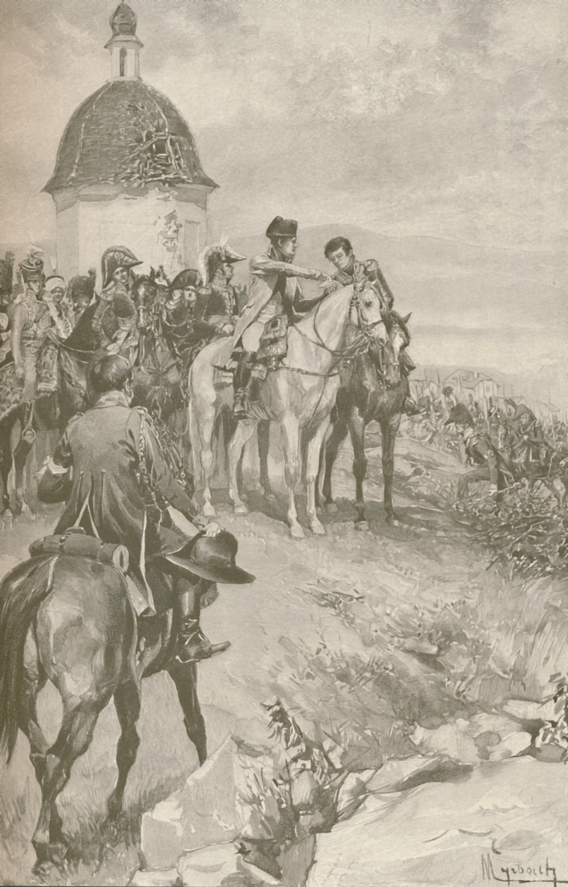 Napoleon ja hänen esikuntansa Austerlitzissä, 1896 tekijältä Unbekannt