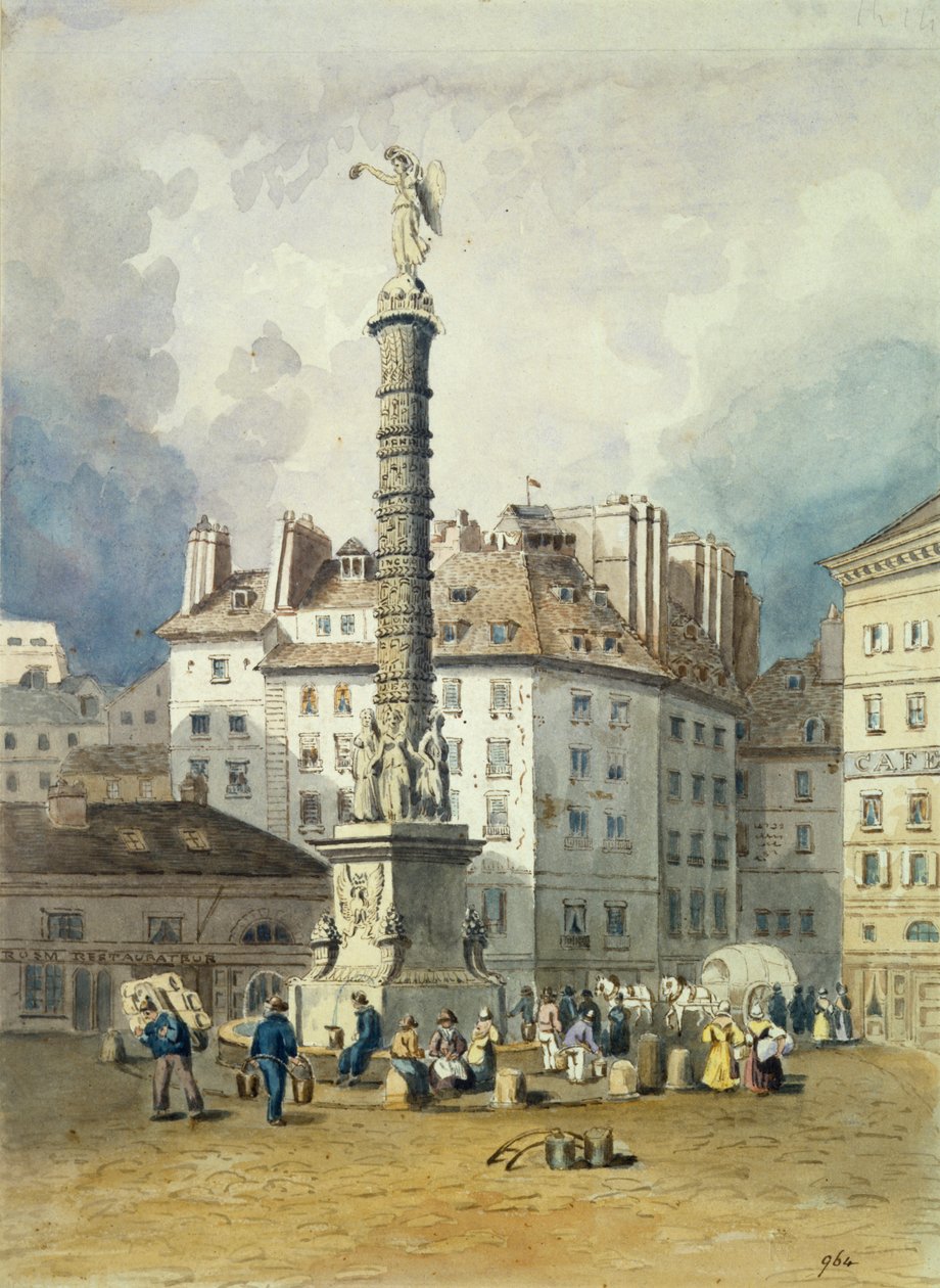 Napoleons-pylväs, Place du Chatelet, Pariisi, 1800-luku tekijältä Unbekannt