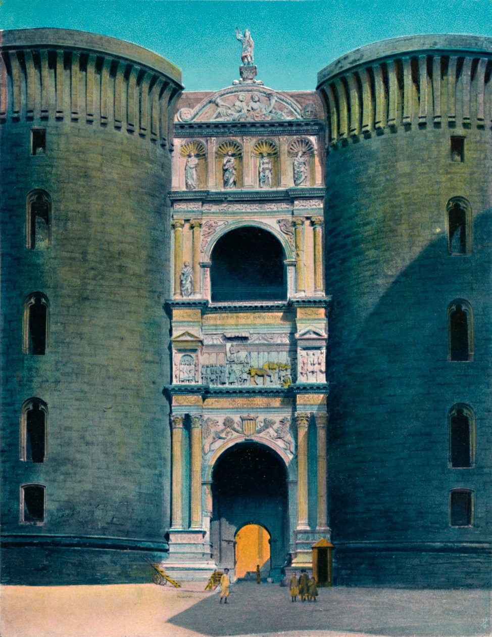 Napoli - Castel Nuovo, Arco DAragona, c1900. tekijältä Unbekannt