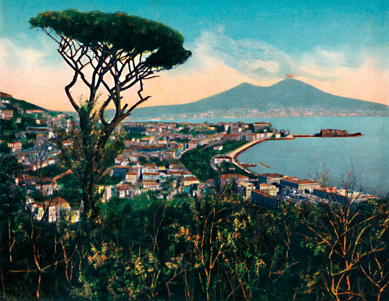 Napoli - Panorama Vergiliusin haudasta, Vergiliusen haudasta, n. 1900. tekijältä Unbekannt