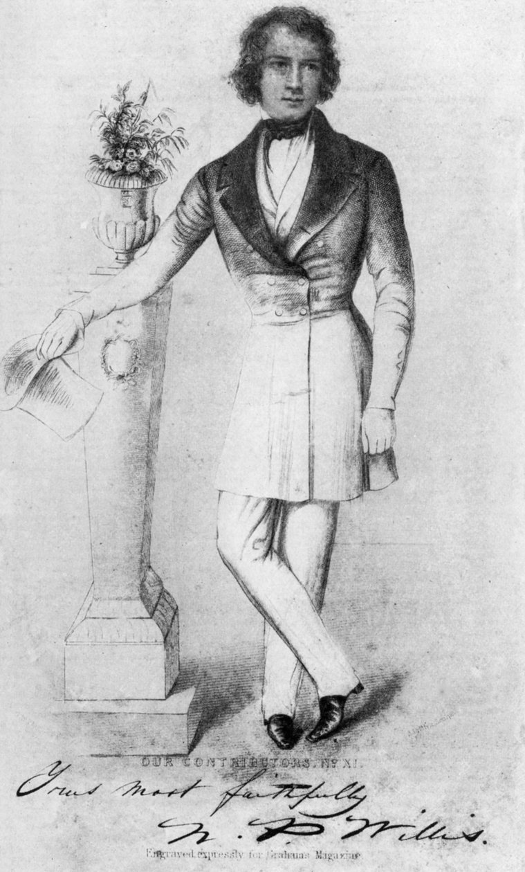 Nathaniel Parker Willis 1806-1867, yhdysvaltalainen kirjailija, runoilija ja toimittaja, 1800-luku 1908 tekijältä Unbekannt