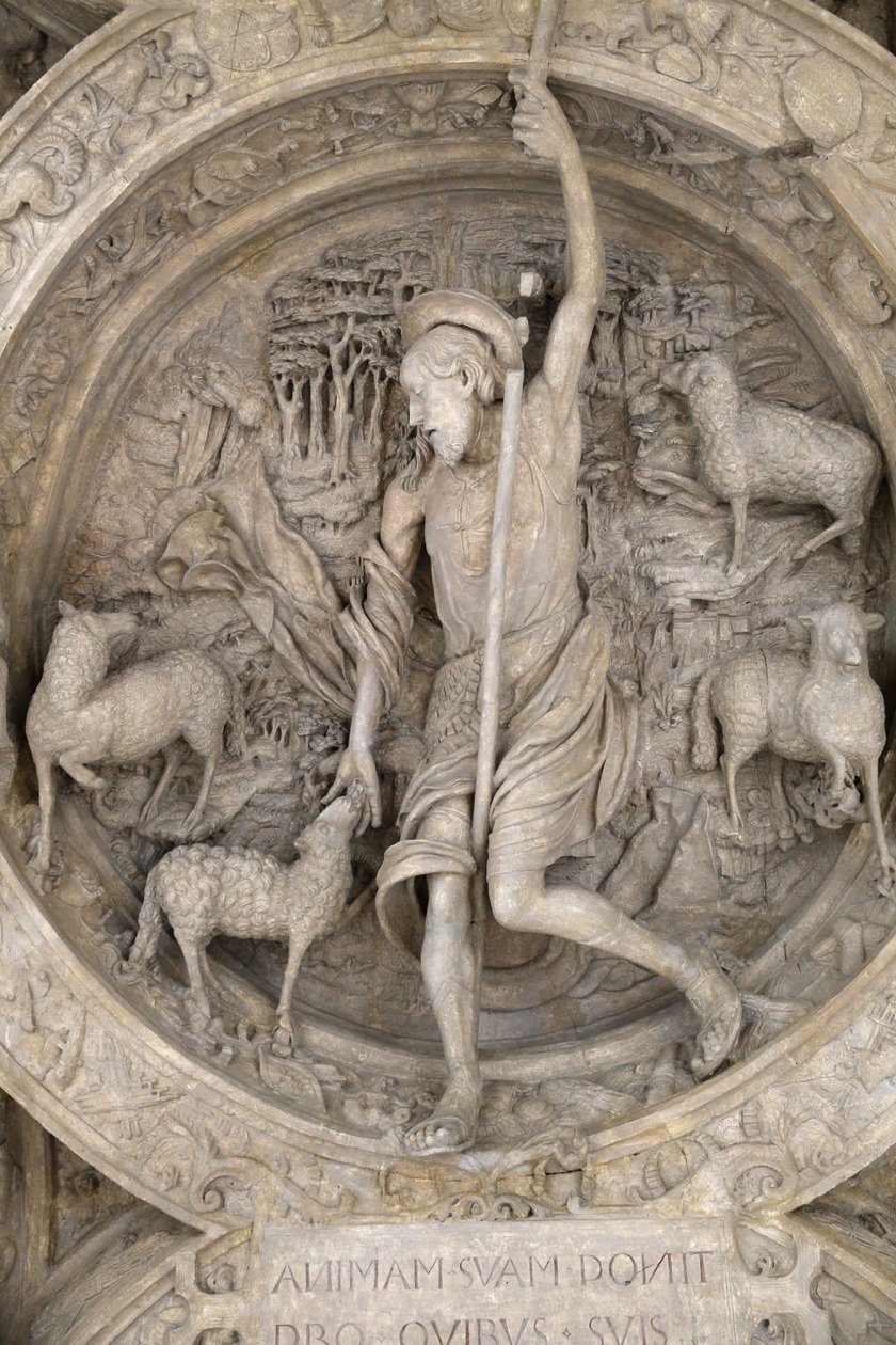 Ranskan monumenttien kansallinen museo. Gros Horlogen oven arkki. Hyvä paimen. Näyttelijät, Pariisi, Ranska tekijältä Unbekannt