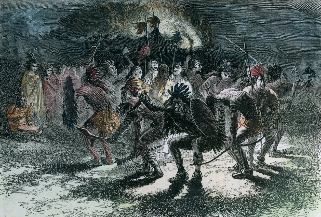 Native American hiuspohjatanssi, c1875 tekijältä Unbekannt