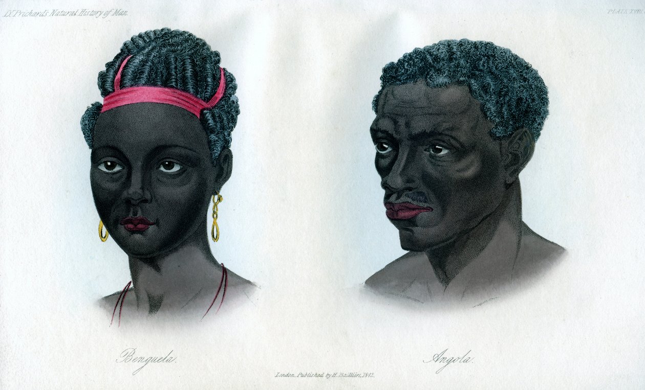Benguelan ja Angolan alkuperäisasukkaat, 1848 tekijältä Unbekannt