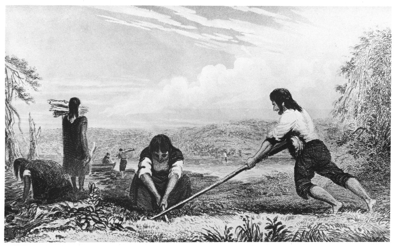Chiloen alkuperäisasukkaat Patagoniassa rintaauralla, 1839 tekijältä Unbekannt
