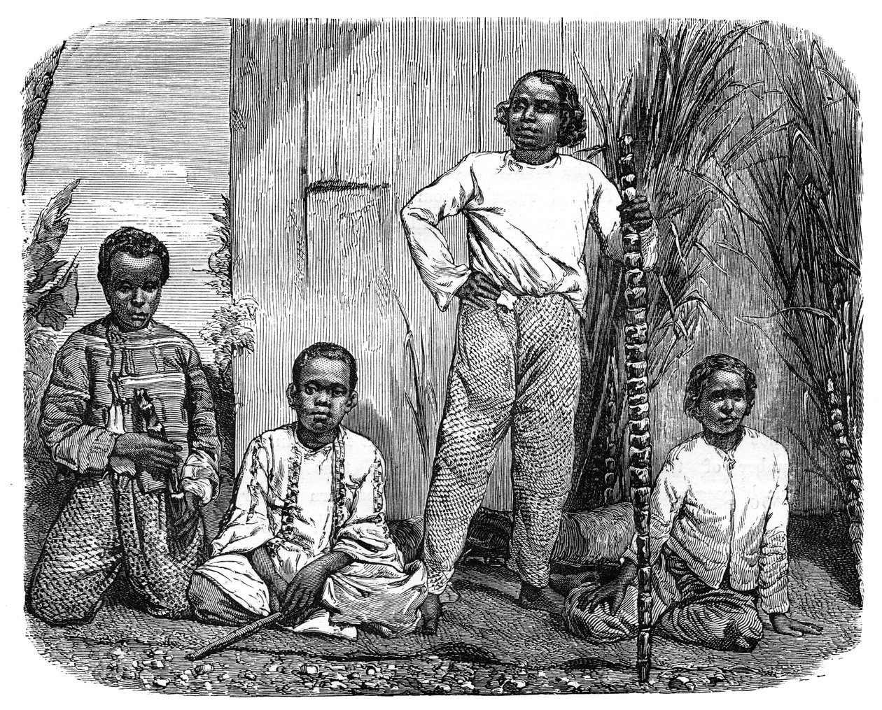 Réunionin saaren alkuperäisasukkaat, c1890 tekijältä Unbekannt