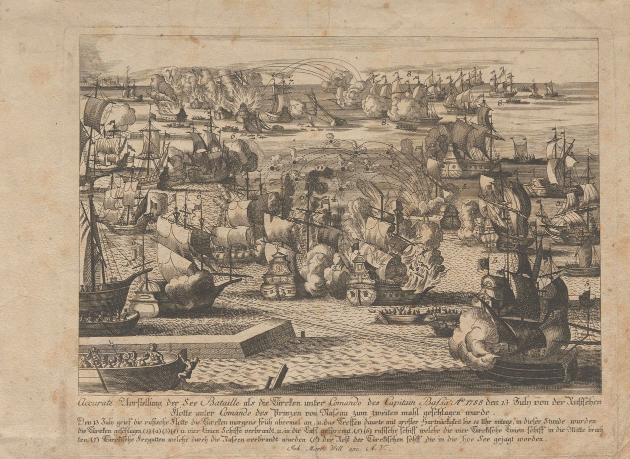 Meritaistelu Venäjän ja ottomaanien laivaston välillä 13.7.1788.1788. tekijältä Unbekannt