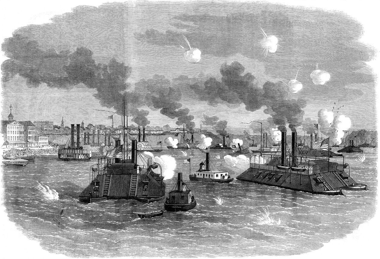 Meritaistelu Mississippillä, Memphis, Tennessee, Amerikan sisällissota, heinäkuu 1862 tekijältä Unbekannt