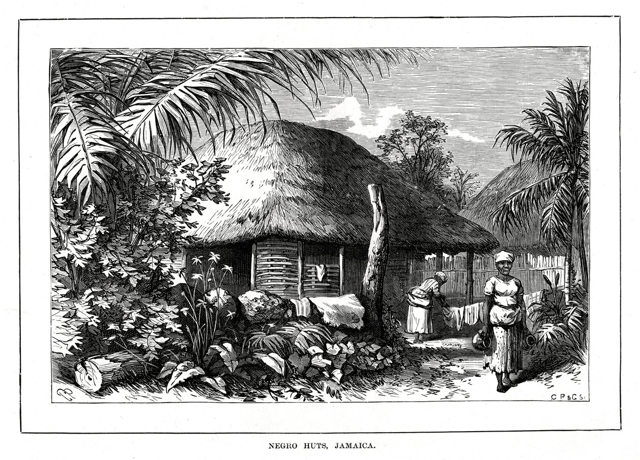 Neekerimajat, Jamaika, 1800-luku tekijältä Unbekannt