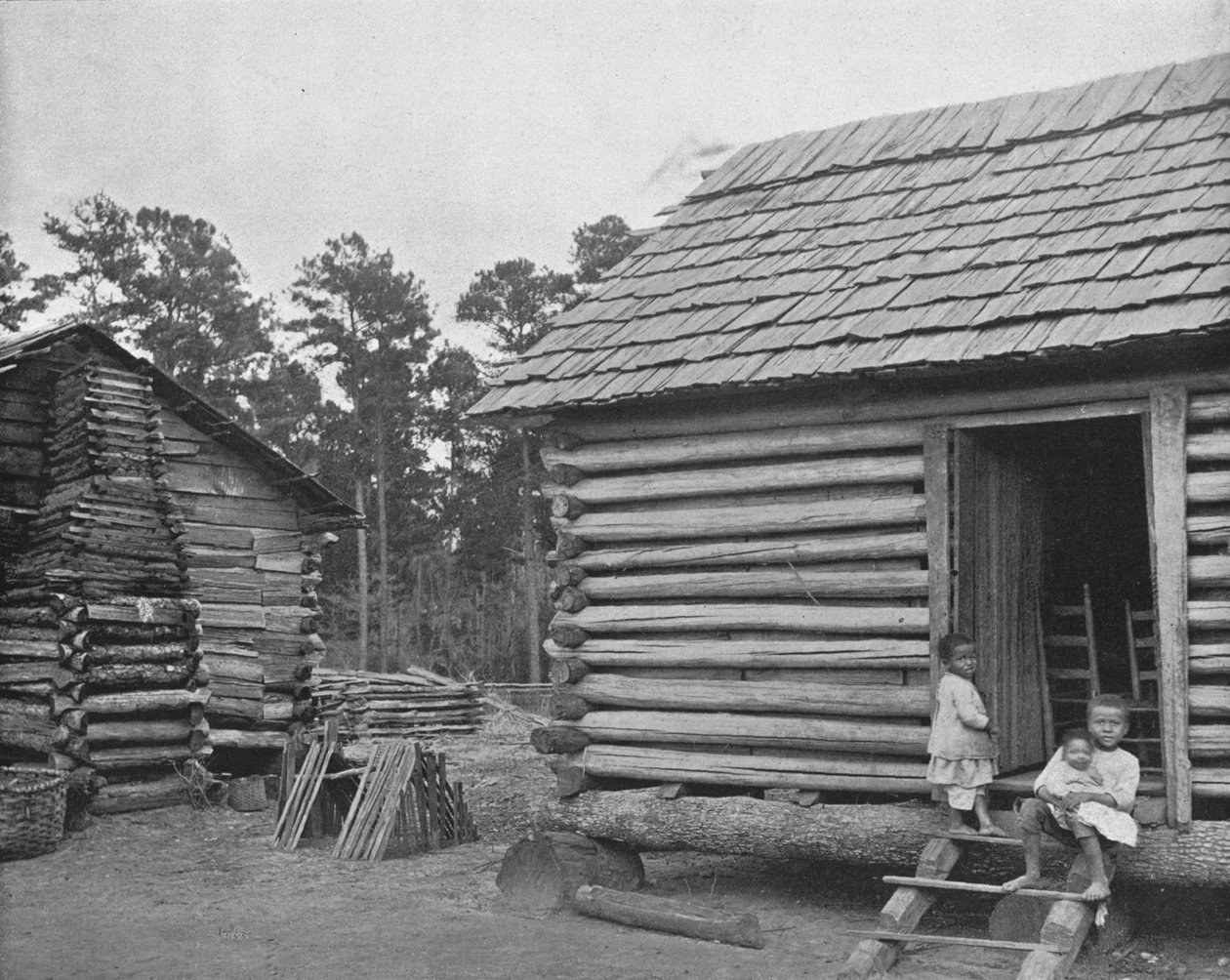 Negro Log Huts, Thomasville, Georgia, USA, c1900. tekijältä Unbekannt