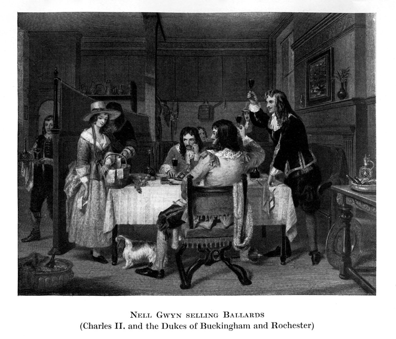 Nell Gwyn myy Ballardeja 1800-luvulta tekijältä Unbekannt