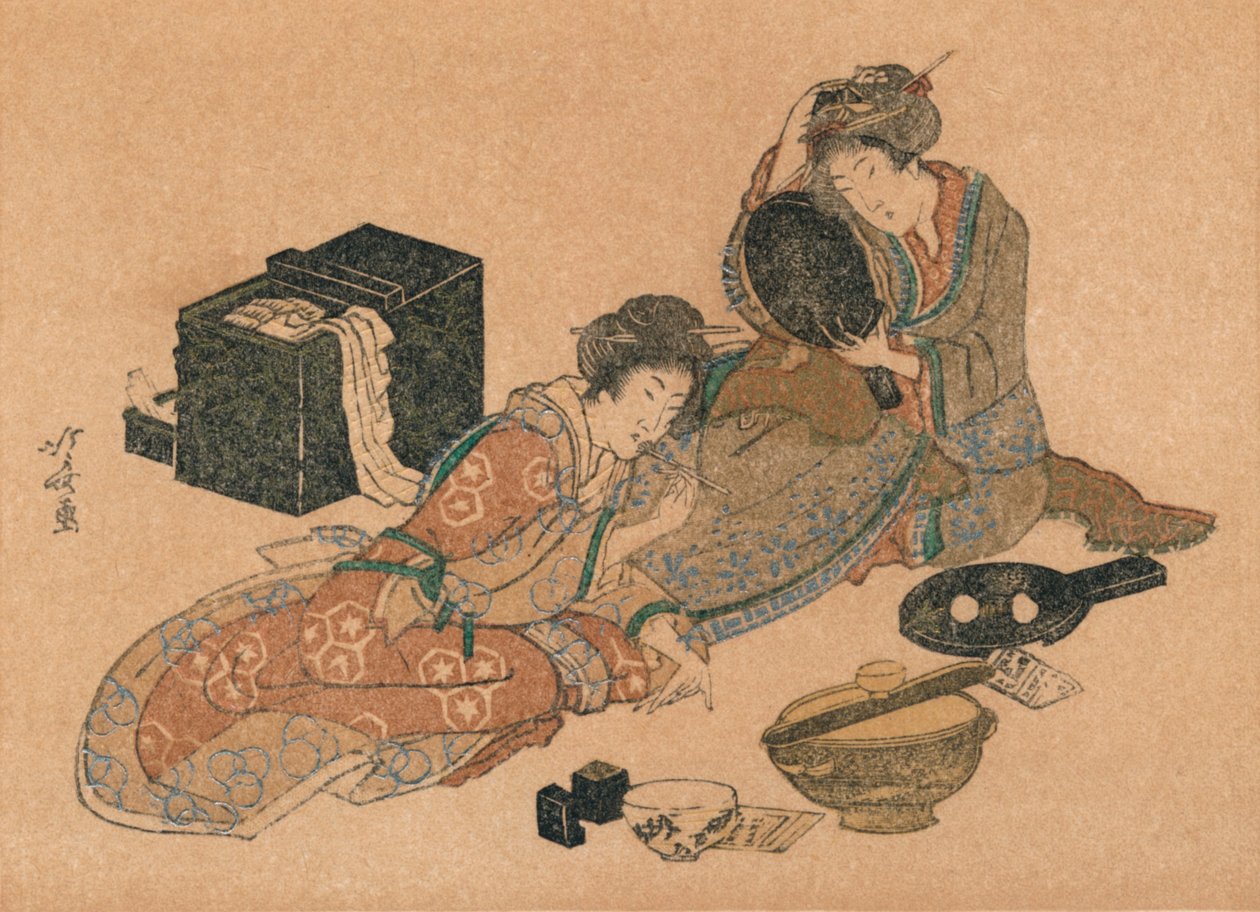 New-Year Card tai Surimono, c1890 tekijältä Unbekannt