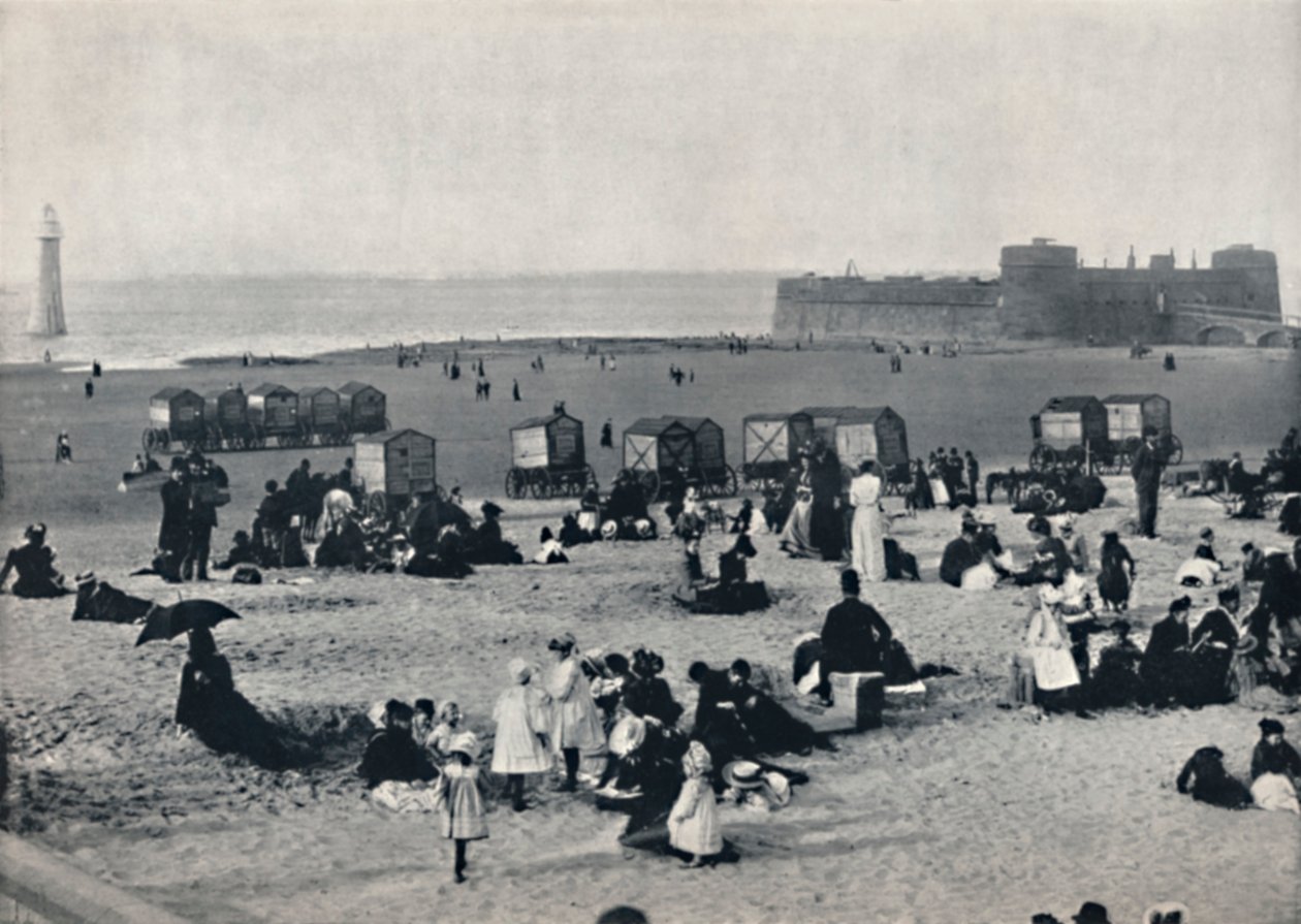 New Brighton - Näytetään satama ja majakka, 1895 tekijältä Unbekannt