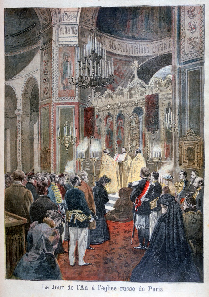 Uudenvuodenpäivä Venäjän kirkossa Pariisissa, 1894 tekijältä Unbekannt