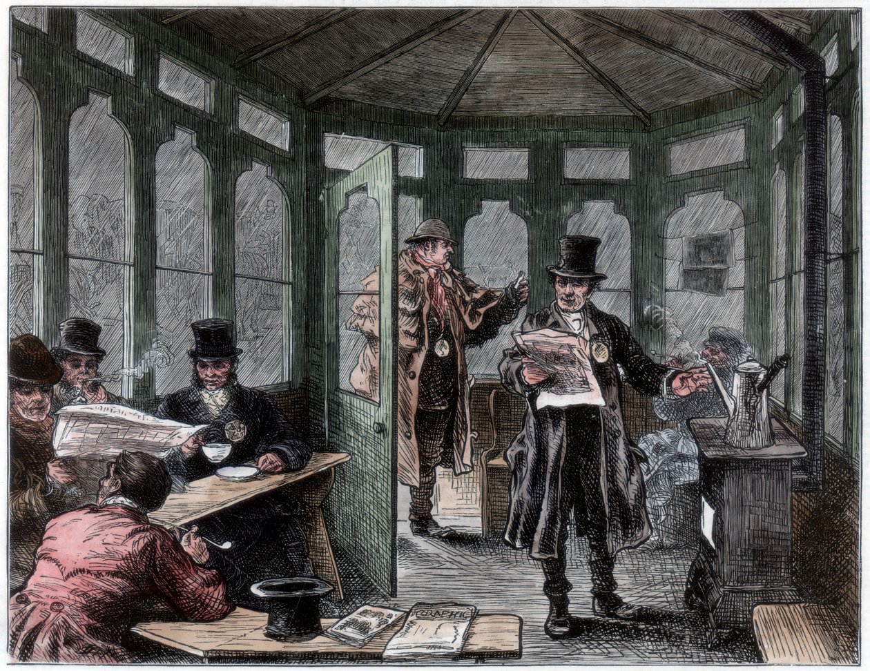 Newley pystytti suoja- ja virkistysmajan taksimiehille, c1820-1870 tekijältä Unbekannt