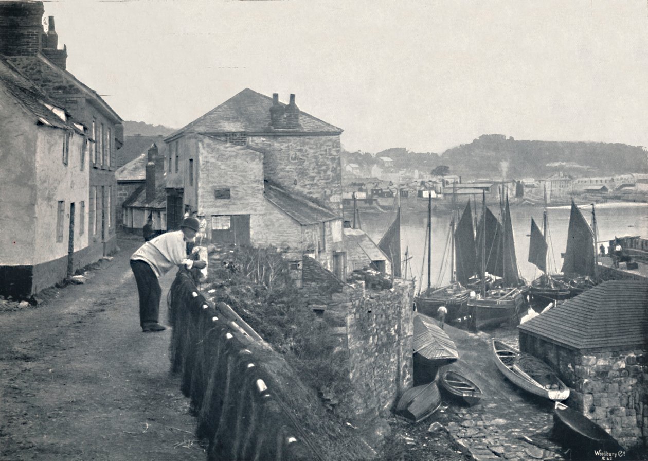 Newlyn - Näkymä kylään ja satamaan, 1895 tekijältä Unbekannt