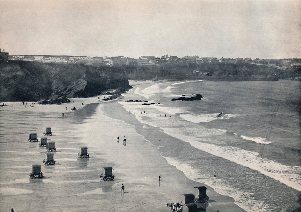 Newquay - Hiljainen uimapaikka, 1895 tekijältä Unbekannt