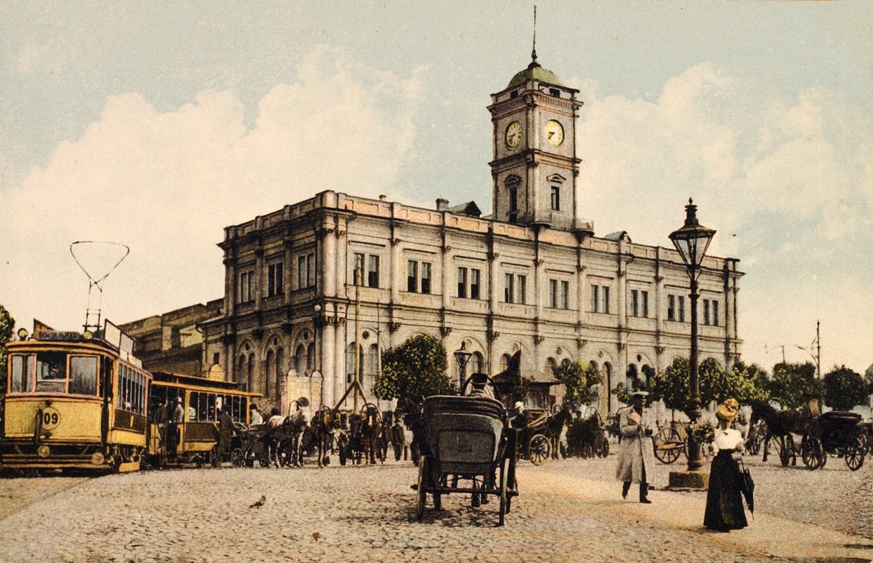 Nikolauksen rautatieasema, Kalanchyovskaya-aukio, Moskova, Venäjä, c1904-c1905 tekijältä Unbekannt