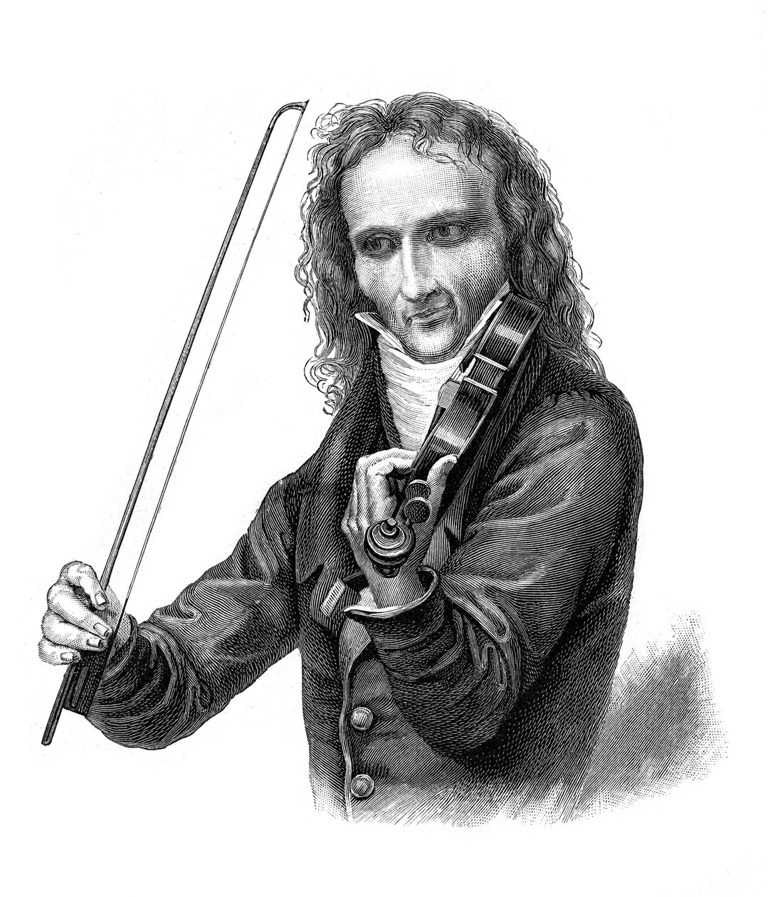 Nicolo Paganini, 1800-luvun italialainen viulisti, alttoviulisti, kitaristi ja säveltäjä, 1900 tekijältä Unbekannt