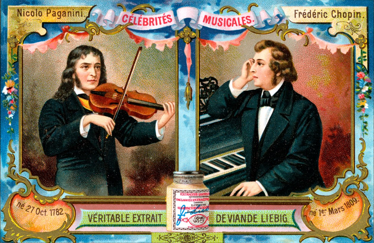 Nicolo Paganini ja Frederic Chopin, 1900 tekijältä Unbekannt