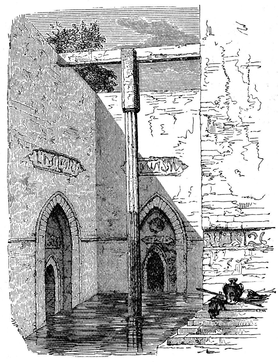 Nilometri Rodan saarella, Kairo, Egypti, c1895 tekijältä Unbekannt