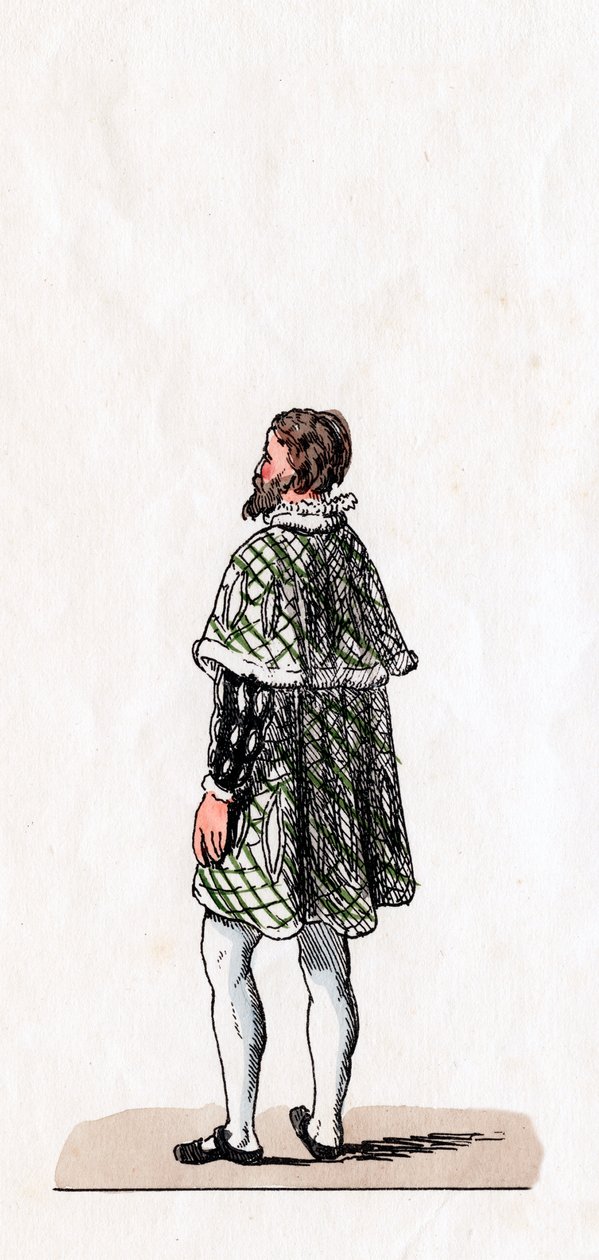 Aatelismies, pukusuunnittelu Shakespearen näytelmään, Henry VIII, 1800-luku tekijältä Unbekannt
