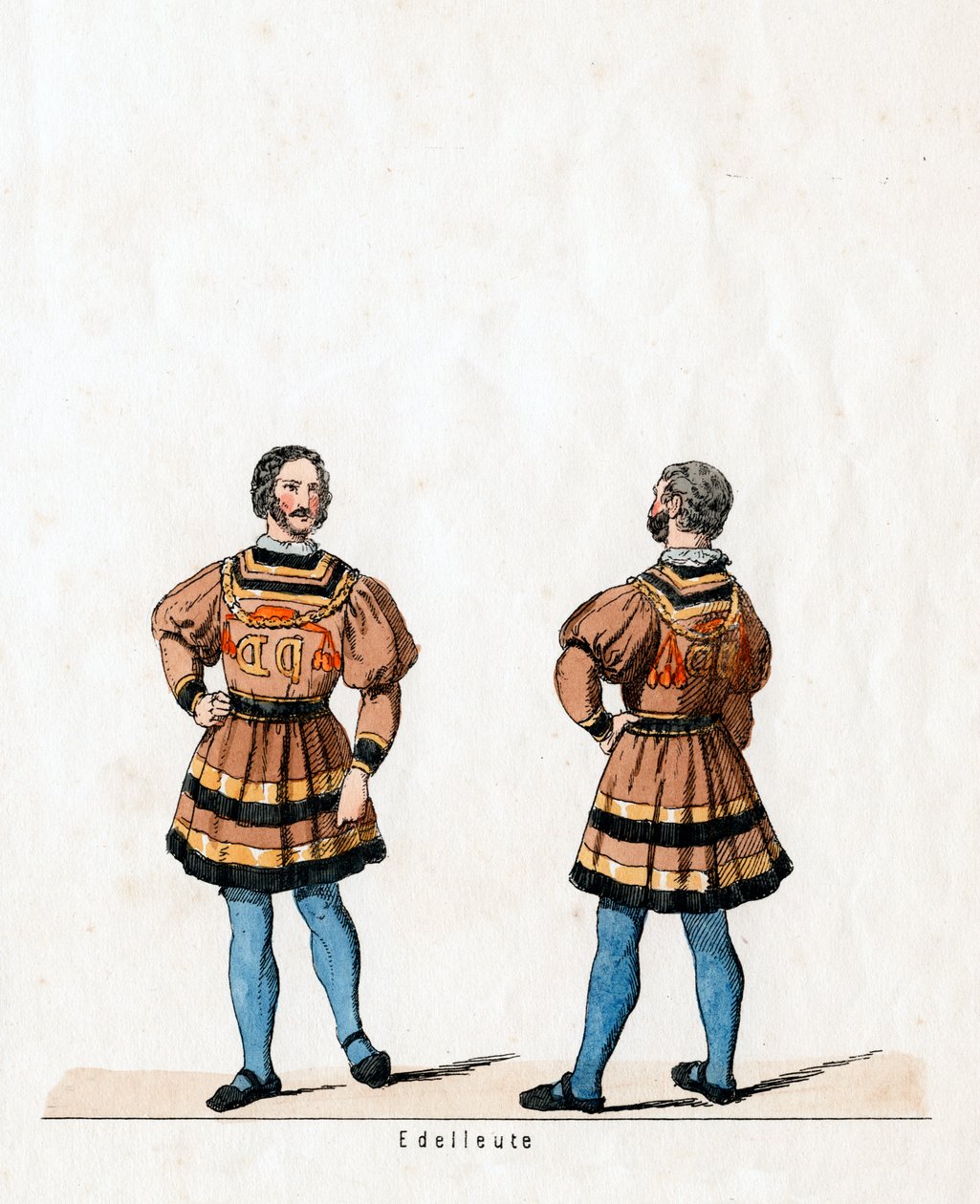 Aatelismies, pukusuunnittelu Shakespearen näytelmään, Henry VIII, 1800-luku tekijältä Unbekannt
