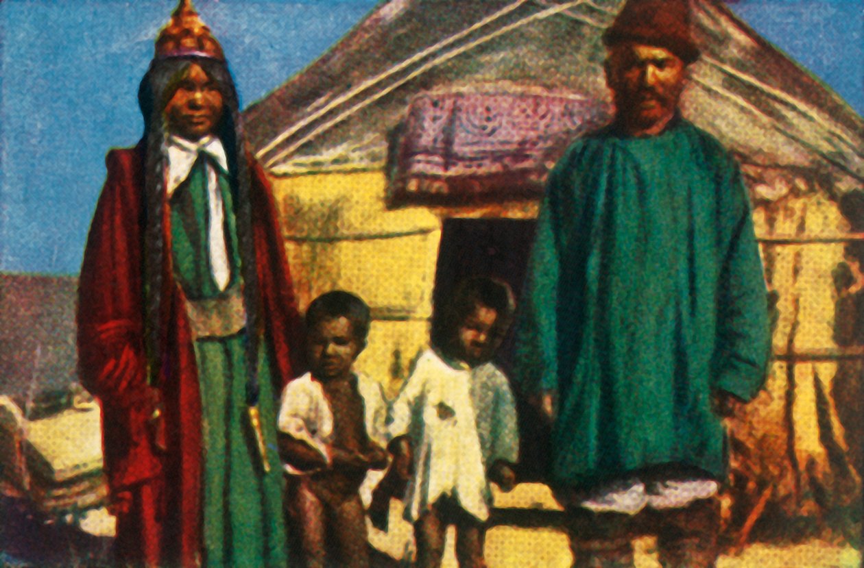 Nomadit jurttansa ulkopuolella, Länsi-Mongolia, 1928. tekijältä Unbekannt