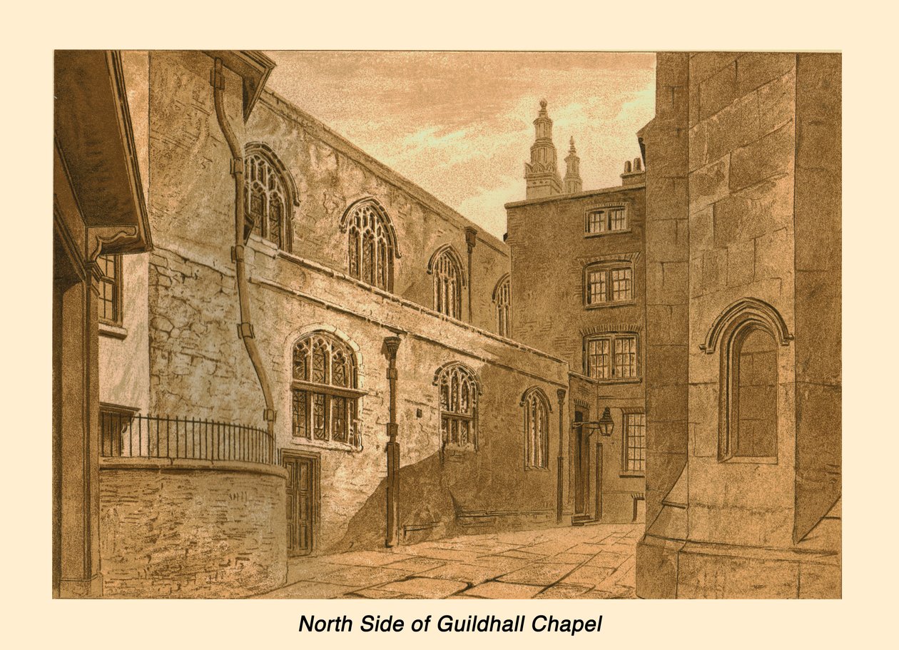Guildhall Chapelin pohjoispuoli, 1886 tekijältä Unbekannt
