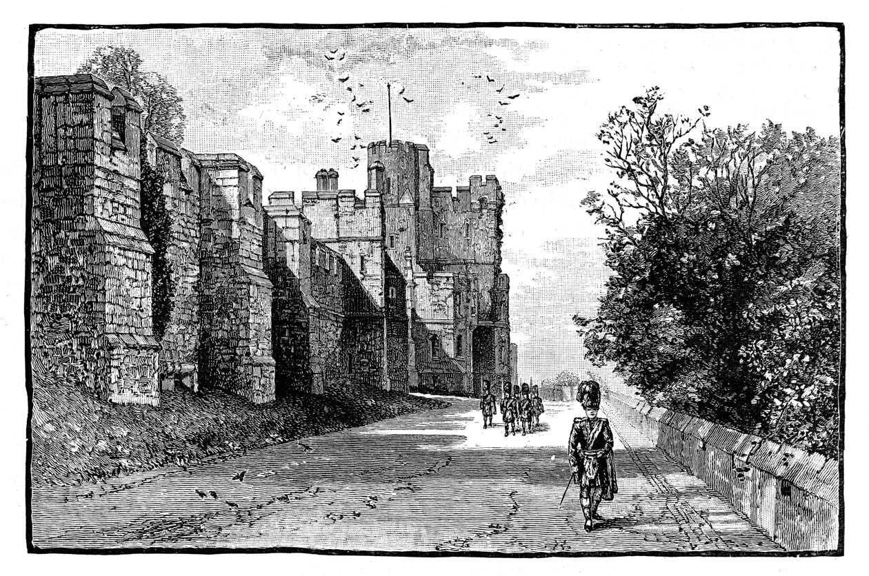 North Terrace ja Wykeham Tower, Windsorin linna, vuodelta 1888 tekijältä Unbekannt