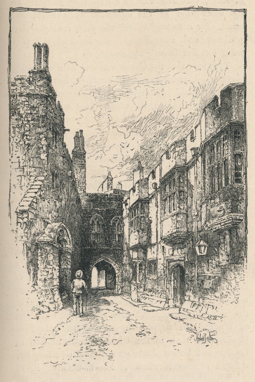 Northern Gate ja kirjasto, King Johns Tower, 1895 tekijältä Unbekannt