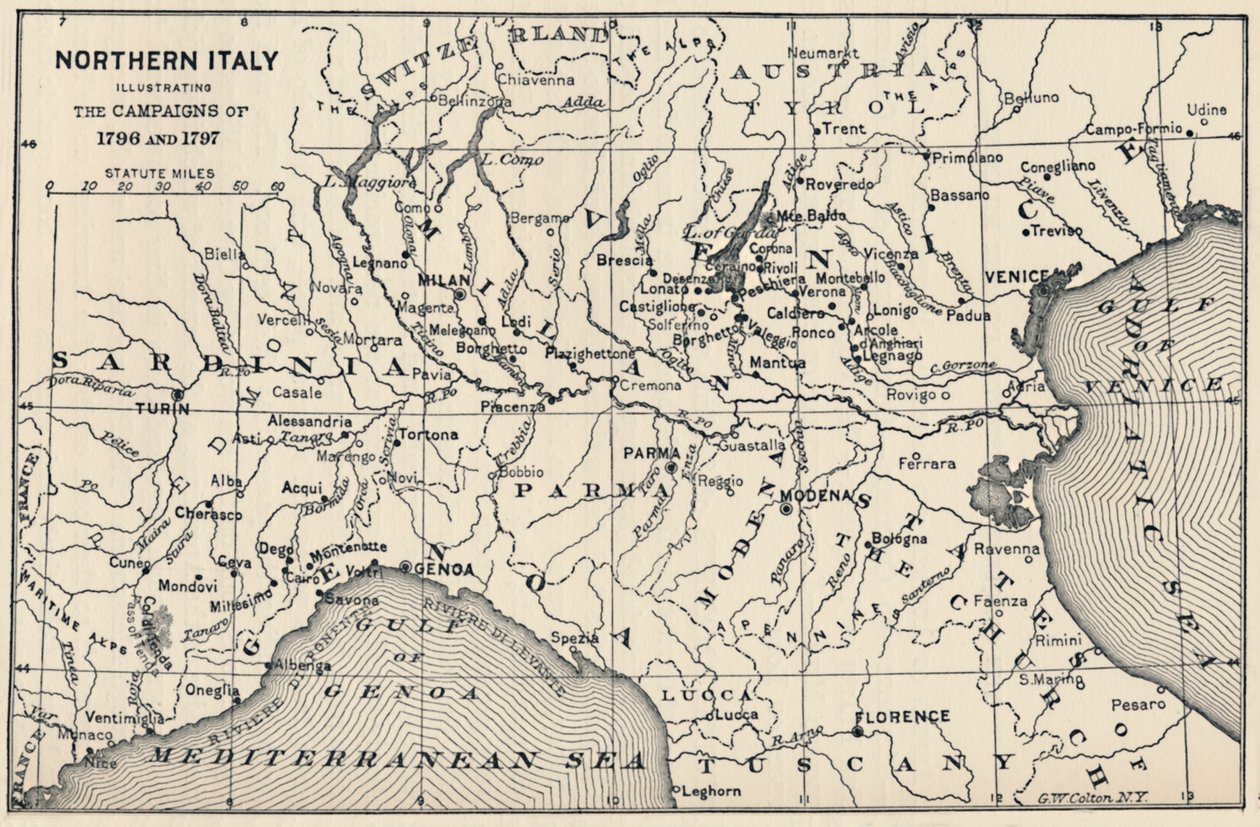 Pohjois-Italia - kuvaa vuosien 1796 ja 1797, 1896 kampanjoita tekijältä Unbekannt
