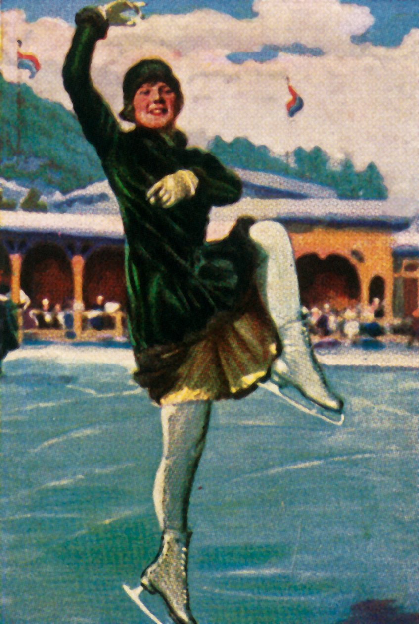 Norjalainen taitoluistelija ja elokuvatähti Sonja Henie, 1928. tekijältä Unbekannt