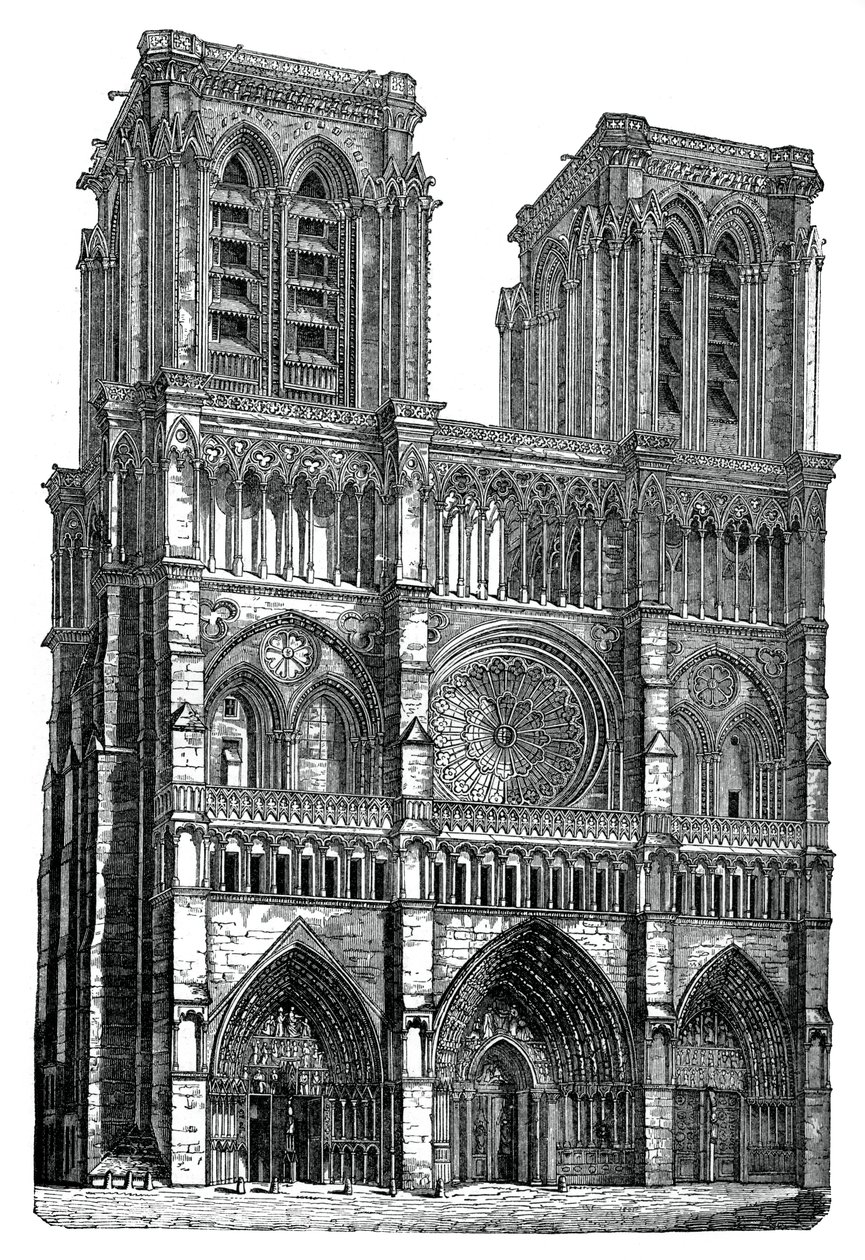 Notre Dame, Pariisi, 1870 tekijältä Unbekannt